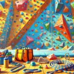 A-vibrant-animated-style-image-of-a-bouldering-wall-and-climbing-gear-in-a-16_9-aspect-ratio.